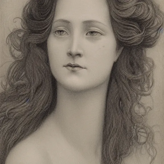 Image similar to a highly detailed beautiful portrait in the style of charles dana gibson and in the style of jean delville.