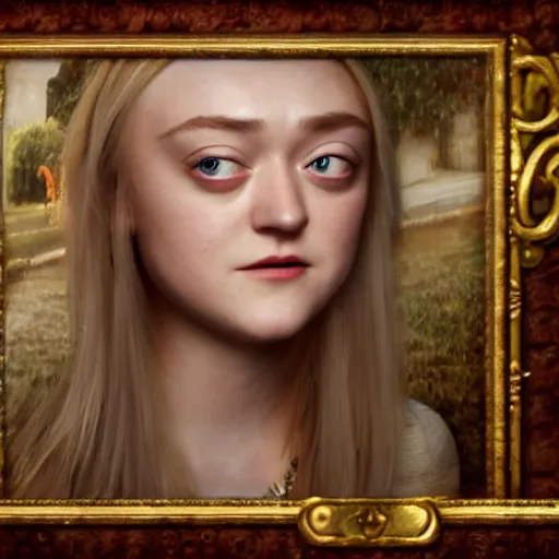 Image similar to dakota fanning portrait, genshin impact character, game, fiction