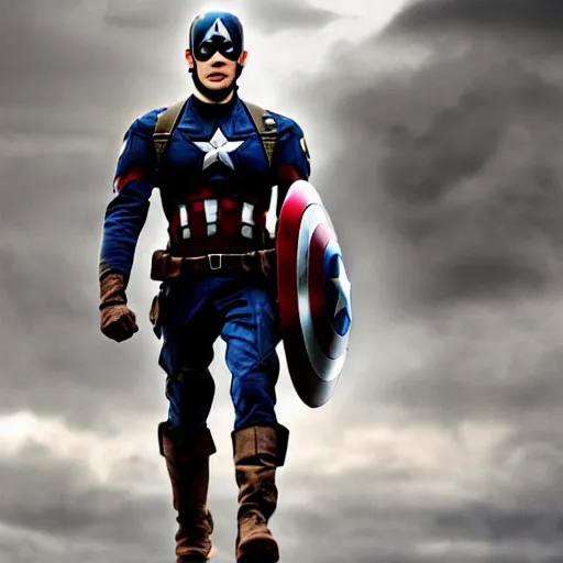 Prompt: cinematic photograph of Captain America in Dhaka