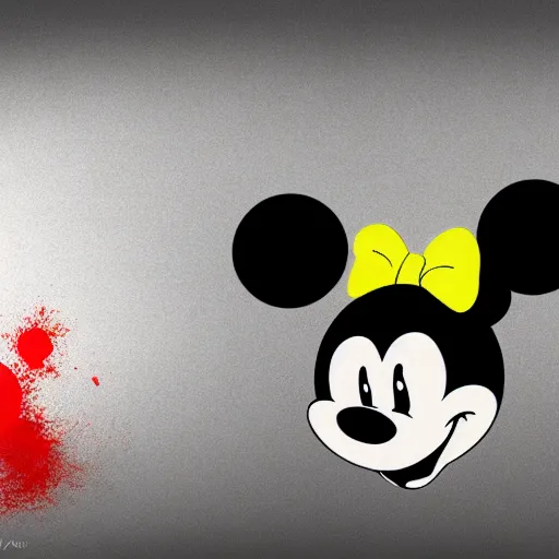 Prompt: mickey mouse realistic with ak 4 7 surrounding poison gas digital painting 4 k