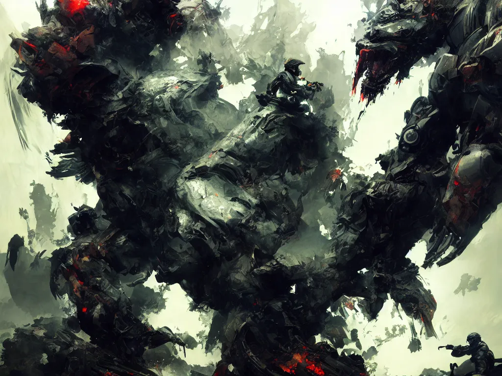 Image similar to black monster energy, award winning collaborative painting by geg ruthowski, alphonse murac, craig mullins, ruan jia, wlop, yoji shinkawa, collaborative artwork, exquisitely high quality and detailed