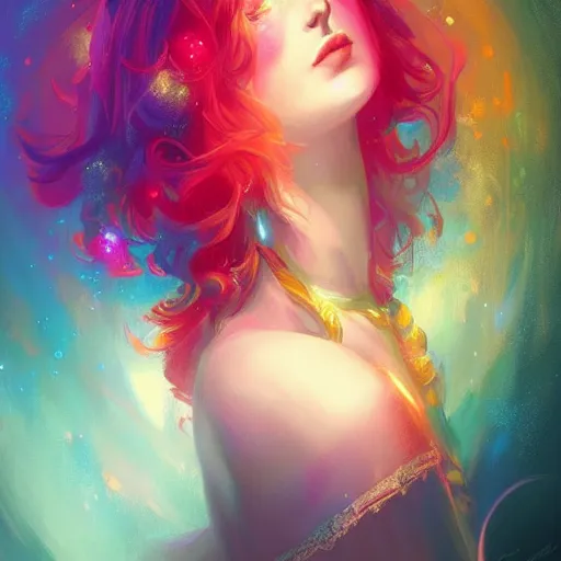 Prompt: colorful and festive captivating mirror. rich vivid colors, ambient lighting, dynamic lighting, 4 k, atmospheric lighting, painted, intricate, highly detailed by charlie bowater