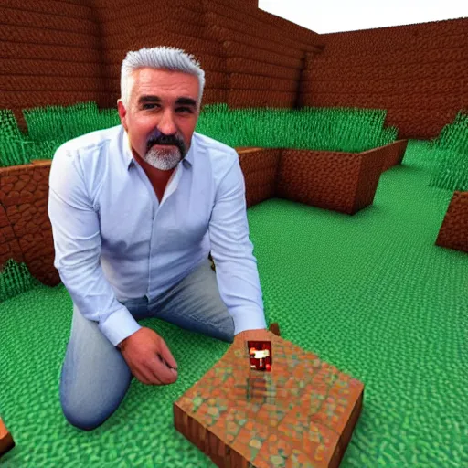 Prompt: paul hollywood in minecraft