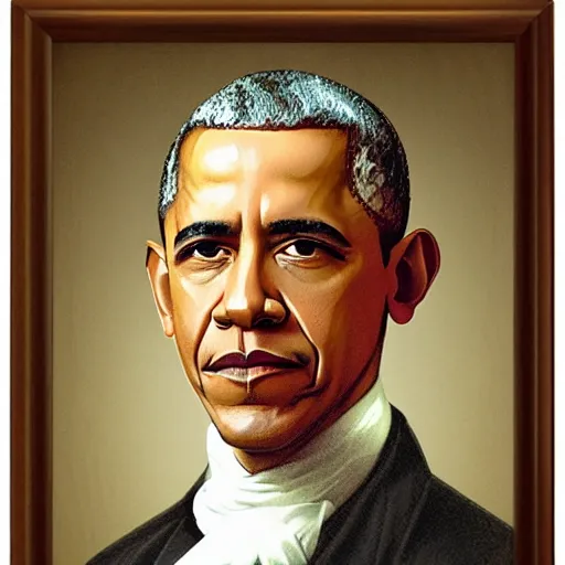 Image similar to president obama in the style of joseph ducreux