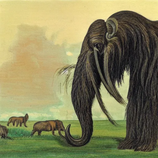 Prompt: a honey mammoth