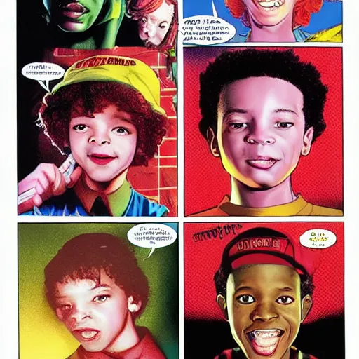 Image similar to mille bobby brown from stanger things by artgem by brian bolland by alex ross by artgem by brian bolland by alex rossby artgem by brian bolland by alex ross by artgem by brian bolland by alex ross