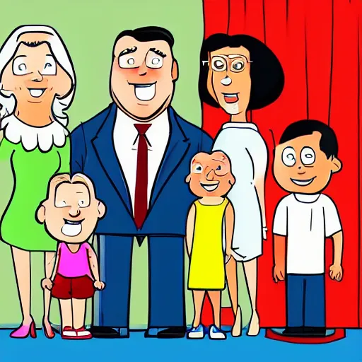 the american dream cartoonised family satire | Stable Diffusion | OpenArt