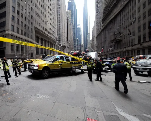 Image similar to wall street explosion, breaking news, photograph