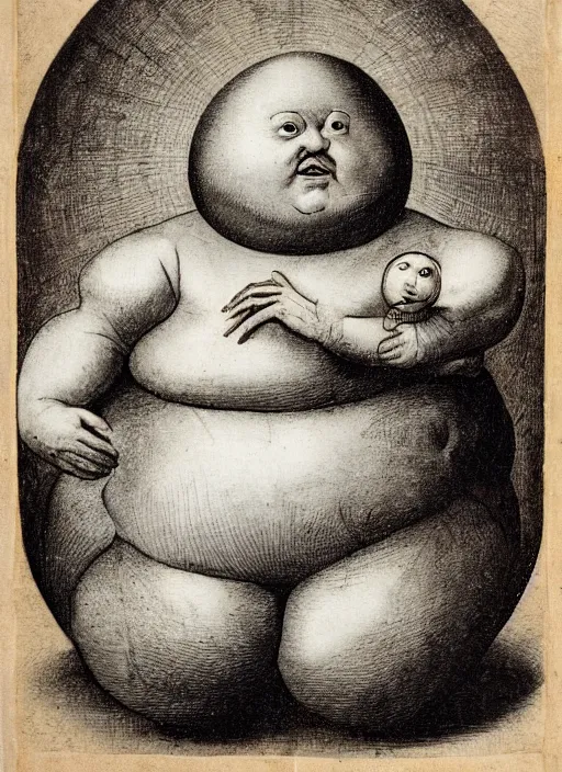 Image similar to 1 8 0 0 s style full body detailed photograph of silly fat and round humpty dumpty with jack black facial expression, realistic, hieronymus bosch