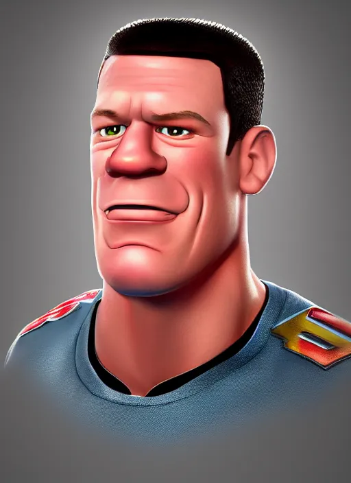Image similar to portrait of john cena in the style of pixar 3 d animation