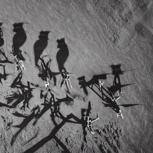 Prompt: drone photo on expired fuji film of strange giant creatures with shadows in madagascar