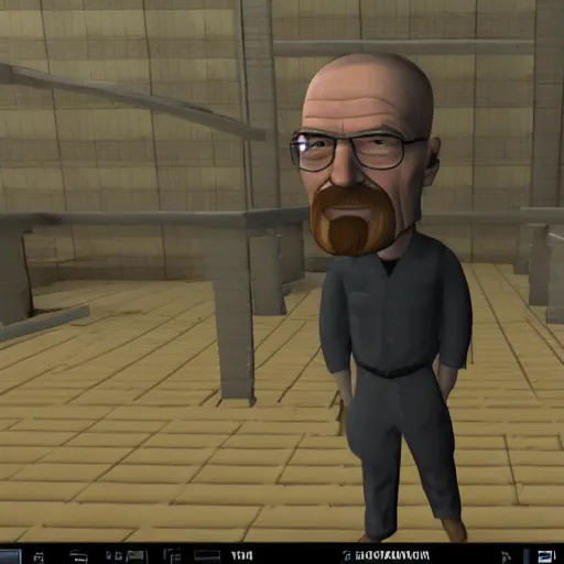 Prompt: screenshot of walter white as gordon freeman