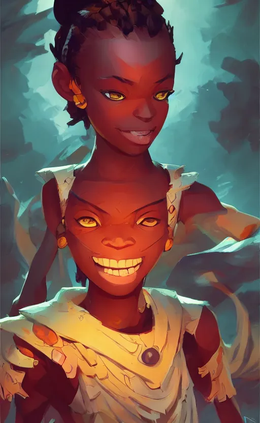 Image similar to tribal afrika teenager, Video game character design , 2d game fanart behance hd by Jesper Ejsing, by RHADS, Makoto Shinkai and Lois van baarle, ilya kuvshinov, rossdraws global illumination