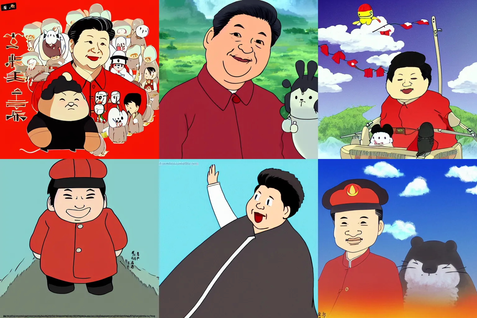Prompt: Xi jinping in the style of studio ghibli, Hayao Miyazaki, trending on DevianArt, Digital, 4k