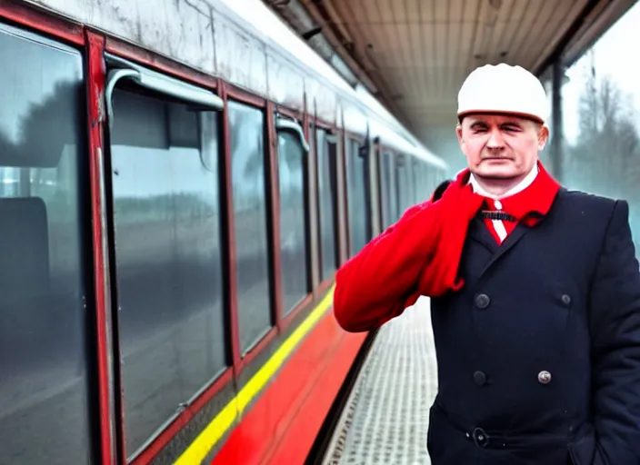 Image similar to train driver of the Russian Railways