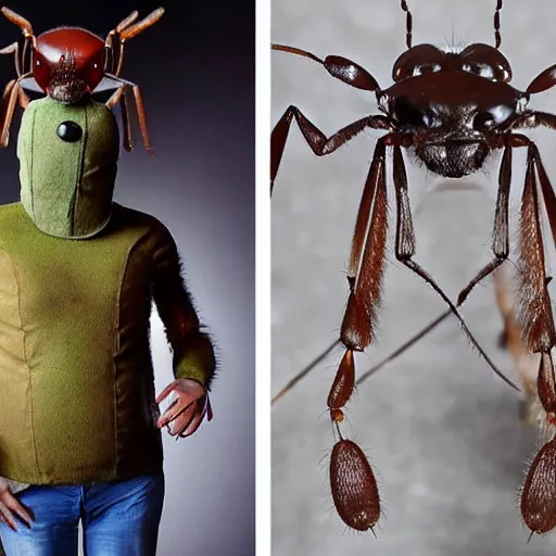 Image similar to humans wearing realistic ant costumes