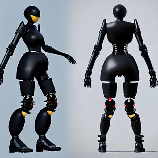 Image similar to professional engineering CAD exploded view of a realistic android bodyguard modeled after 2B nier automata, solidworks, catia, autodesk inventor, unreal engine, gynoid cad design inspired by Masamune Shirow and Boston Dynamics and Ross Tran and WLOP, product showcase, octane render 4k