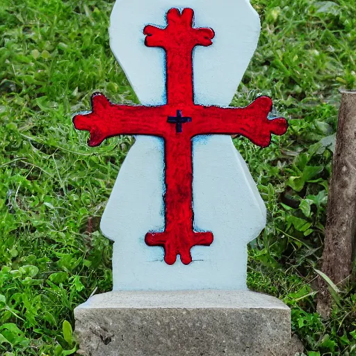 Prompt: christian frog, praying, cross