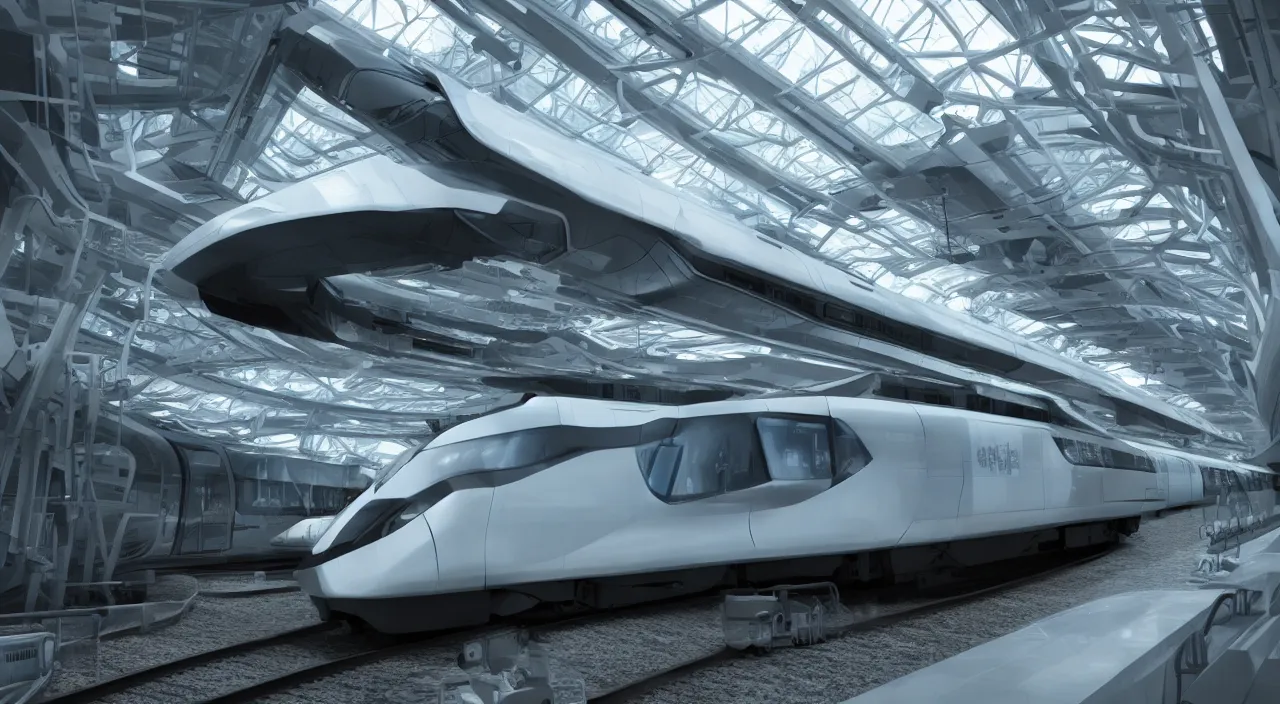 Prompt: Massive futuristic Train