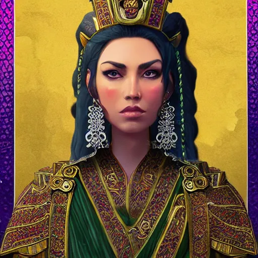 Prompt: A Majestic Portrait of a Persian Empress, artstation