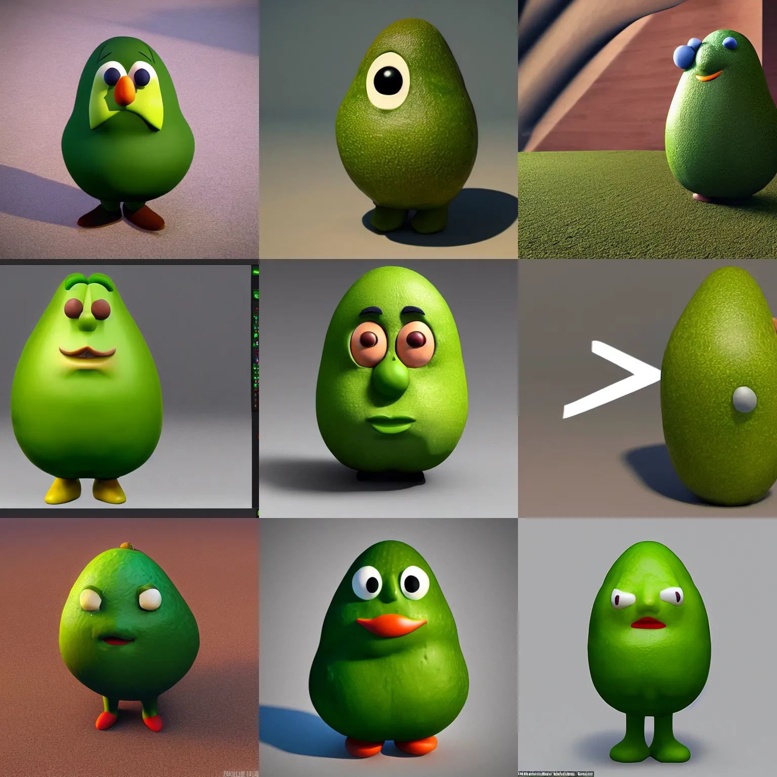 Prompt: mr potatohead cosplaying as an avocado, 3 d rendered, unreal engine, hyperrealistic