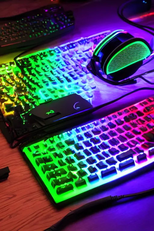 Image similar to razer gaming vodka, rgb lights, promotional photo