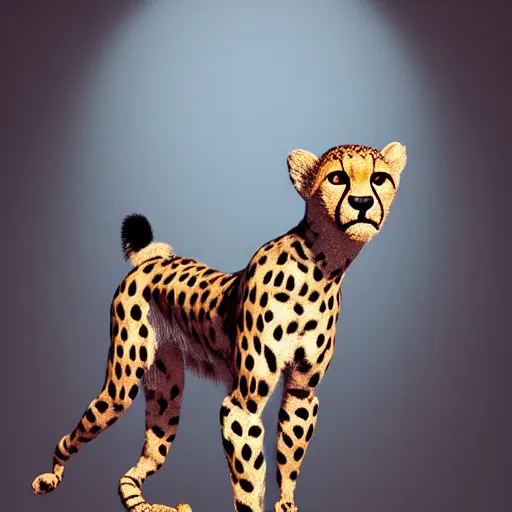 Prompt: a detailed digital art of a desperate cheetah steve buscemi hybrid, in search for their next meal, magical realism, artstation, ornate, maximalist, cinematic, profound, neuromuscular, beautiful, deep focus, post processing, compositing, studio lighting