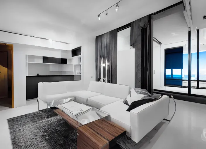 Image similar to 8 k photograph of stunning 2 0 2 2 wynwood studio apartment, award winning modern design, gorgeous, designed by hashimoto yukio