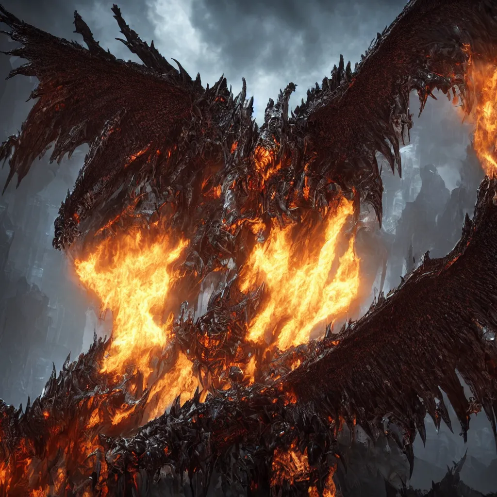 Prompt: 4 k unreal engine render of the deathwing ultra details full body full background digital art