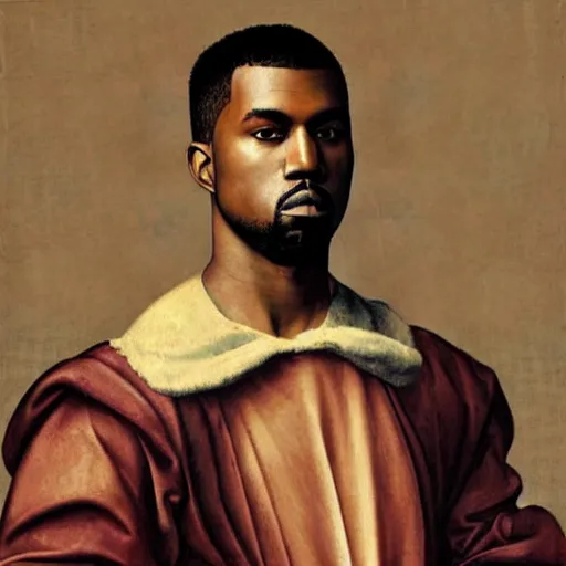 Image similar to A Renaissance portrait painting of Kanye West