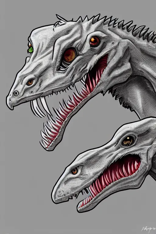 Image similar to an albino velociraptor, highly detailed, digital art, sharp focus, trending on art station, anime art style