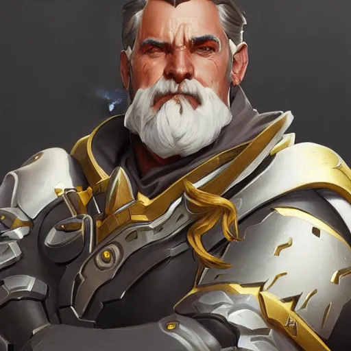 Prompt: high fantasy character portrait of Reinhardt from Overwatch, intricate, wild, highly detailed, digital painting, artstation, concept art, smooth, sharp focus, illustration, art by artgerm and greg rutkowski and alphonse mucha