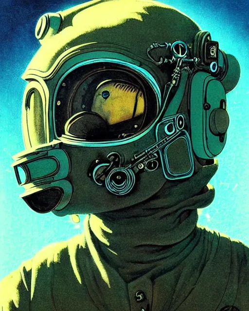 Image similar to cherub overwatch, mask, balaclava, character portrait, portrait, close up, concept art, intricate details, highly detailed, vintage sci - fi poster, retro future, vintage sci - fi art, in the style of chris foss, rodger dean, moebius, michael whelan, and gustave dore