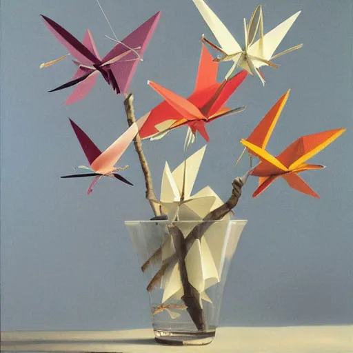 Image similar to paper cranes by caravaggio