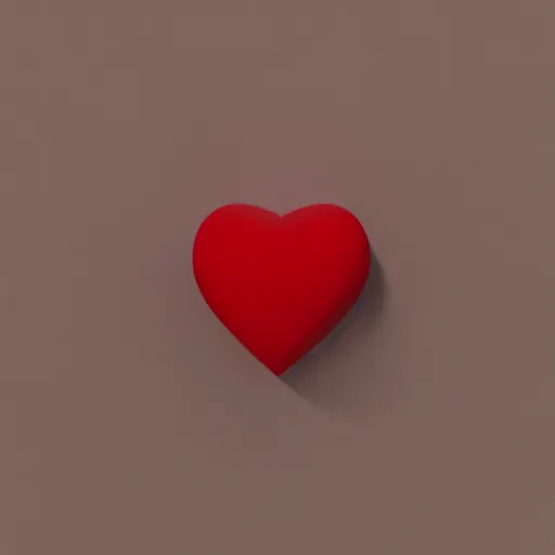 Image similar to 3d render of a uneven red clay heart shape in the middle of a gray sheet of paper