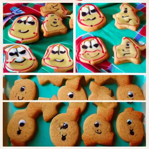 Prompt: cookies that smile like crazy