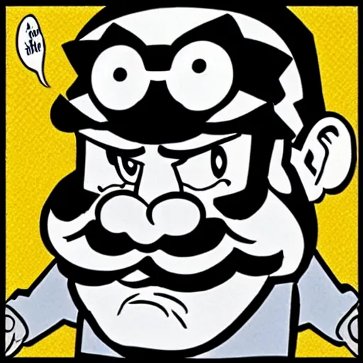 Prompt: Wario discovers his quantum superposition