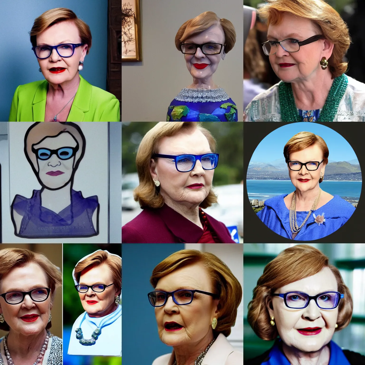 Prompt: helen zille made of glass