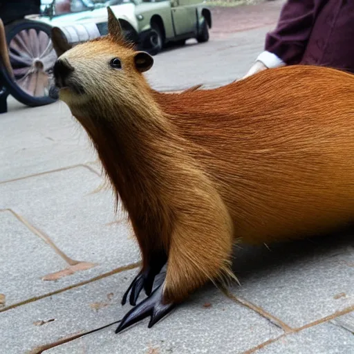 Prompt: a steampunk capybara