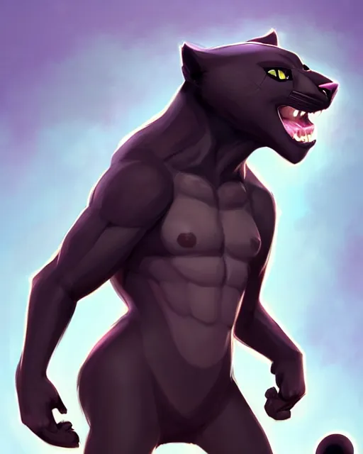 Image similar to character concept art of a cute young male anthropomorphic furry panther | | cute - fine - face, pretty face, key visual, realistic shaded perfect face, fine details by stanley artgerm lau, wlop, rossdraws, james jean, andrei riabovitchev, marc simonetti, and sakimichan, trending on artstation