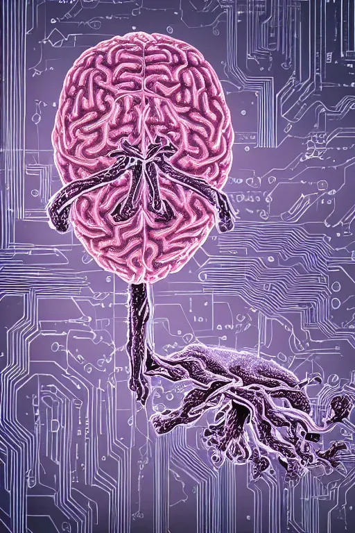 lab grown brain with implanted tachyon receptors Stable Diffusion