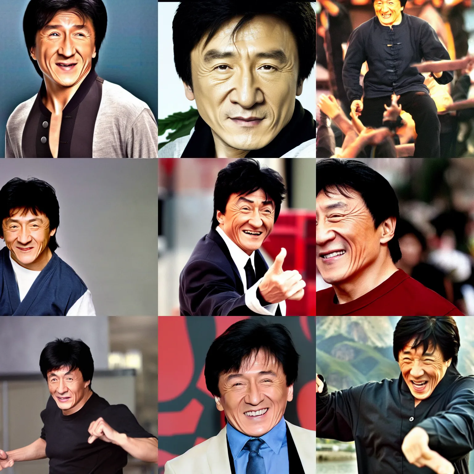 Prompt: jackie chan but not asian