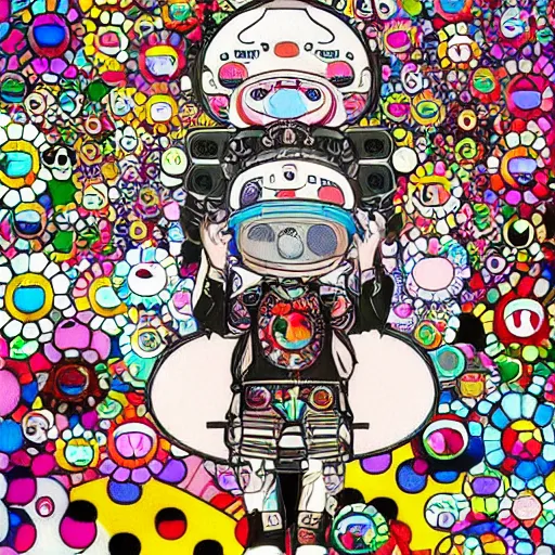 Prompt: dreamy cyberpunk art by takashi murakami