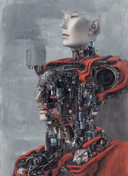 Image similar to a portrait of a cyborg in a scenic environment by baars ingrid