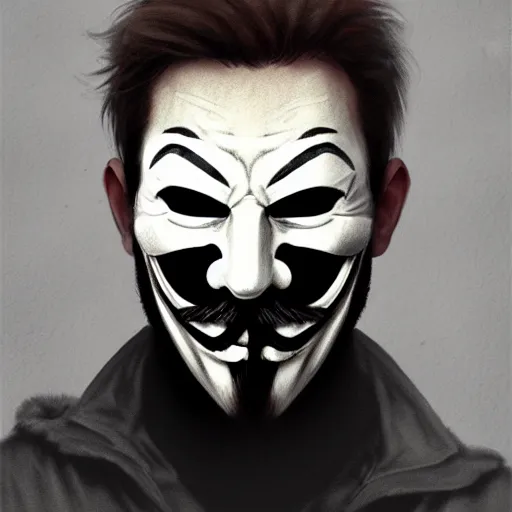 Image similar to anonymous hacker wears mask, digital art, photorealistoc, art by greg rutkowski, hyperdetailed, western comic style, comic, comic style, sharp lineart, professional lighting, deviantart, artstation, trevor henderson, rossdtaws, cinematic, dramatic