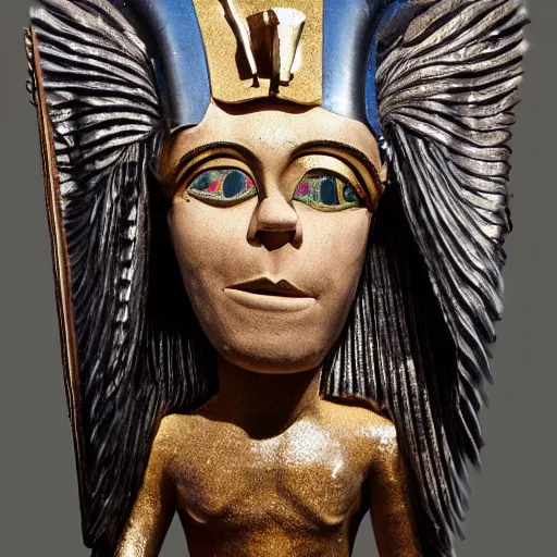 Prompt: graham hancock as egyptian god puppet, hyperreal