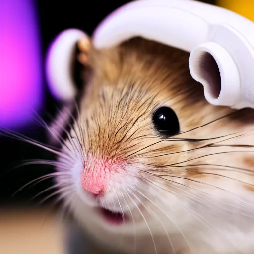 Image similar to photo of a hamster as princess leia, unedited,, sharp focus, 8 k