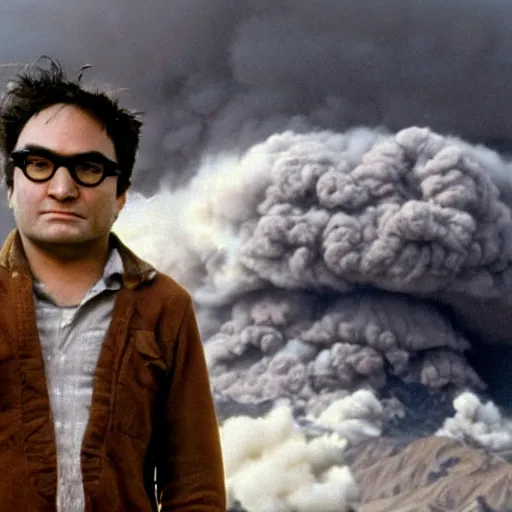 Image similar to leonard hofstadter in south asian volcano eruption news