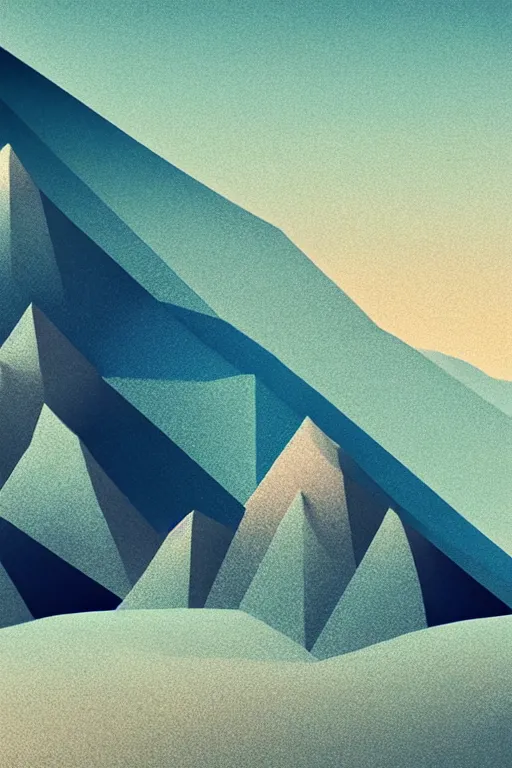 Image similar to geometric 3 d render soft pastel mountains
