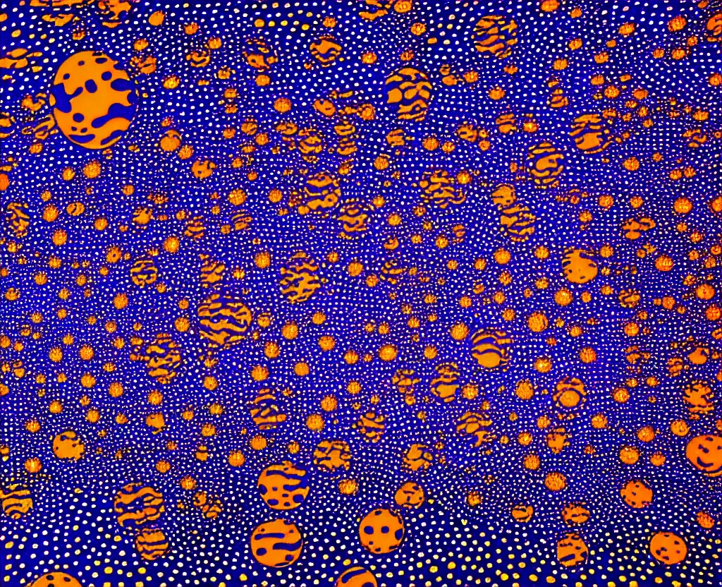 Image similar to halls of space, dream waves on the starfields by ben wanat and yayoi kusama ; fantasy ; scifi ; by ben wanat ; astral tears ;